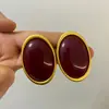 Brincos Ovais de Resina Ankora Estilo Europeu e Americano Luxo Acessível Design Exagerado de Ponta Retro Outono e Inverno Brincos de Ano Novo
