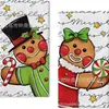 Venta al por mayor de toallas de cocina navideñas con estampado de muñeco de nieve y camión.