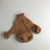 Suéter de punto de cuello alto estilo coreano estilo bosque para primavera 2024 para niños y niñas verde algodón estampado invierno ropa infantil coreana