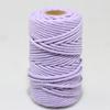 Cuerda de algodón de color de 3 mm, hilo de algodón, aproximadamente 50 yardas/rollo, venta al por mayor de fábrica, paquete de tapiz, cuerda de material tejido a mano para bricolaje