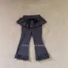 Pantalones Casuales para Niñas de Primavera y Otoño, Moda Infantil Elegante, Pantalones Falda de Encaje con Lunares Estilo Coreano de Piernas Acampanadas