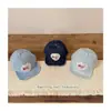 Boné de Baseball Infantil Lavado em Jeans Estilo Coreano 2026 com Aba Macia e Letras Bordadas para Meninos e Meninas na Primavera