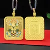 Tangka Bordado Unilateral Pintado a Mano Nuevo Colgante Zorro de Nueve Colas Caja Gawu Rectangular Dragón Wuye Fabricante Stock Listo Venta al por Mayor
