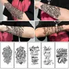 Tatuajes Temporales de Caligrafía Cursiva Inglesa de Hierbas para Hombres y Mujeres, Impermeables, de Larga Duración, Alta Gama, Realistas, No Reflectantes para Brazos y Pantorrillas