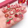 20 Estilos de Corazón Rojo con Goteo de Aceite, Mariposa, Rosa, Aleación, Accesorios de Joyería, Colgantes DIY para Collares y Pulseras