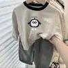 Camiseta de algodón puro para niños, nueva de primavera y otoño 2026, estilo coreano, manga larga, cuello redondo, bloques de color, top para bebé, camiseta