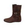 Nuevas botas cortas de dos vías para mujer, modernas, de cuero suave, a media pantorrilla, estilo coreano, retro, slip-on, de suela plana, otoño/invierno, gamuza, 2026