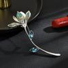 Broche de cristal azul austríaco de alta qualidade, novo e moderno, 2023, broche de flor de lótus de alta qualidade para mulheres