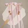 Horquilla con lazo de campana para niña, cinta larga, sencilla, combinable, estilo antiguo, para uso diario, accesorios frescos para el cabello