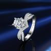 Best selling cross-border s925 anel de prata esterlina feminino moissanite 1 quilate comércio exterior treme mão rápida Explosões de fornecimento ao vivo