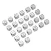 Acero Inoxidable 6mm Agujero Pequeño Cubo Letra Perlas DIY Collar Pulsera Joyería Accesorios Perlas Sueltas