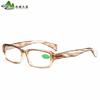 Nuevas gafas de lectura de cristal plano con raya gris, patilla de resorte, pierna ancha, asféricas, imitación Cristal, espejo para anciano, venta al por mayor