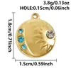 Joia Pingente de Aço Inoxidável Sol Lua Cravejado de Diamantes Pingente DIY Colar Pulseira Chaveiro Joias Galvanizadas a Ouro 18K
