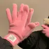 Nuevos Guantes Cálidos de Punto Engrosados para Mujer en Otoño e Invierno Estudiantes Color Sólido Guantes sin Dedos para Pantalla Táctil Venta al por Mayor