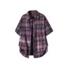 Camisa Xadrez Manga Curta Masculina Site Independente Amazon Transfronteiriço, Tamanho Grande Tendência Estilo Japonês Bolso Camisa de Trabalho