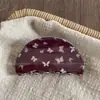 Pinza para el pelo coreana para mujer, pinza de tiburón de estilo simple, pasador de alta gama, pinza para la parte trasera de la cabeza, pinza de hueso de dragón con lunares