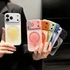 Adequado para Capa de Celular Magnética com Glitter para iPhone 17 Pro Max, Apple 16 Gradiente Toque de Alto Padrão, 15 Capa Protetora Anti-Queda