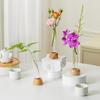 Madera de Haya Jarrón de Vidrio Hidropónico Arreglo Floral Decoración del Hogar Sala de Estar Mesa de Comedor Estudio Oficina Decoración Transfronterizo