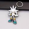 Juego de Película erizo Super Sonic ratón ultrasónico PVC llavero de muñeco de doble cara colgante de bolsa adornos