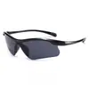 Gafas de sol deportivas con marco de media montura gris gunmetal y plata, conjoined, para exteriores, protección ocular, a prueba de viento, para mujer