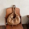 Bolsa Plegable Nube Bolsa Gran Capacidad Hombro Axila Bolsa Dumpling Retro Nicho Superficie Suave Cordón Lazo Bolso Cruzado