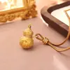 Collar Colgante de Calabaza de Terciopelo Chapado en Oro para Mujer, Estilo de Alta Gama, Lleno de Bendiciones y Buena Fortuna, Nueva Cadena de Suéter Estilo Chino