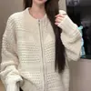Suéter casual de color liso con cremallera, tejido grueso, cárdigan top de diseñador, chaqueta de nuevo estilo otoño/invierno 2026, hilo de punto