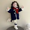Estilo Coreano Niñas Qingqing Pequeño Lindo Abrigo de Lana con Felpa Otoño Invierno 2026 Nueva Moda Infantil Top para Niña Pequeña