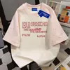 Algodão 100% Puro Verão Doce e Fresco Estilo Casal Oversize Patchwork Estrela Manga Curta Camiseta Solta Moda Masculina e Feminina Tops