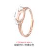 Soporte para Anillos de Plata de Ley 925 para Mujer, Sencillo Elegante, Soporte para Anillos Japonés y Coreano, 4*6mm Incrustado con Jaspe y Jade de Campo