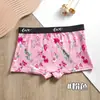 Cueca Boxer Feminina Floral Grande Retrô 2026 Novo Verão Shorts de Segurança Anti-Exposição Camada Base Roupa Íntima de Quatro Cantos