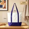 Bolsa de Lona con Bolsillo Cosido Personalizada en Blanco Bolsa de Tote de Lona DIY Impresa con Logo Bolsa de Lona de Gran Capacidad Personalizada