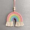 Ins Estilo Escandinavo 6 Cores Arco-Íris Pendente Decorativo Tecido à Mão para Carro Quarto Infantil Pendente de Parede