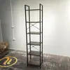 Estantería de almacenamiento de seis niveles para comercio exterior, estantería de almacenamiento de pie para sala de estar, estante de exhibición de esquina, estante para flores de balcón de combinación acero-madera, estante organizador