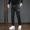 Pantalones casuales de hombre de moda china, nuevos para primavera y verano 2023, pantalones largos elásticos de cintura, bordados, versátiles, para hombre