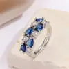 Moda Europea y Americana Anillo de Cristal Multicolor Colorido Anillo de Zirconia 3A Mona Lisa Anillo Abierto Ajustable Joyería