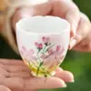 Xícara de Chá Cerâmica Margarida de Primavera Pintada à Mão, Xícara de Chá Pessoal, Conjunto de Chá Requintado, Xícara Única