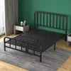 Cama de Hierro Moderna, Sencilla y Económica, Cama Individual de 1.35m, Dormitorio, Apartamento, Alquiler, Hogar, Cama con Estructura de Hierro