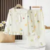 Pijama para niñas, algodón nube primavera y otoño ropa de casa para niñas pequeñas, ropa para aire acondicionado, conjunto delgado de manga larga para bebé niña