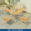 Mesa y Sillas para Terraza de Villa al Aire Libre Silla de Mimbre para Patio Combinación de Mesa de Té Comedor al Aire Libre de Ocio Protección Solar Impermeable Juego de Mesa Larga