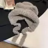 Gorro de felpa grueso para mujer en otoño e invierno, orejas de oso dulces y lindas, circunferencia de cabeza grande, cálido protector de orejas Gorro Lei Feng