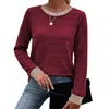 Camiseta Casual de Manga Larga Holgada con Bloques de Color y Cuello Redondo, Nueva Colección Otoño/Invierno 2026 para Mujer, Comercio Transfronterizo Europeo y Americano de Amazon