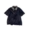 Diagrama de Rede T1082, P22 Camiseta Original de Veludo Cotelê Estampada de Alta Qualidade em Branco-Cinza e Preto-Cinza, Tamanhos M-3XL, Gola Redonda