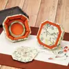 Caja de Joyería Octagonal Bordada Estilo Chino Personalizada, Pulsera Vintage, Pulsera, Caja para Colgante, Caja de Empaque para Joyería Estilo Palacio