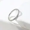 Anillo de acero de titanio con diamantes de moda nueva 2023, semicírculo, una fila de circonitas finas, taladro roto, para mujer, simple, ventas directas de fábrica