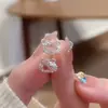 Pendientes de plata S925 con aguja de circonita y perla, pendientes vintage de lazo de alta moda, pendientes de diseño de Corea del Sur.