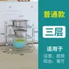 Estante de Almacenamiento Multicapa de Acero Inoxidable Engrosado Estante de Almacenamiento de Cocina Estante para Ollas Multifuncional Estante para Lavabos Estante para Lavado Facial Habitación de Alquiler