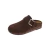 Sandalias Birkenstock de Moda Simples con Suela Gruesa para Mujer 2026 Nuevo Estilo Otoño Suela Suave Hebilla de Cuero Cómodas Versátiles Zapatillas de Punta Cerrada