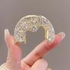 Horquilla con forma de U y diamantes de imitación para mujer, accesorio para el pelo con clip de tiburón mediano, para media parte trasera, 2024
