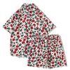 Camisa Hawaiana de Seda de Hielo para Hombre Verano 2024 Nueva Camisa de Manga Corta Traje Playa Pareja Suelta Camisa de Flores